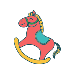 Illustration of a rocking horse