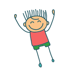 Illustration of a child jumping