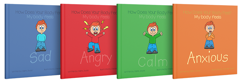 All 4 books in the Cover for the book: How Does My Body Feel? series.
